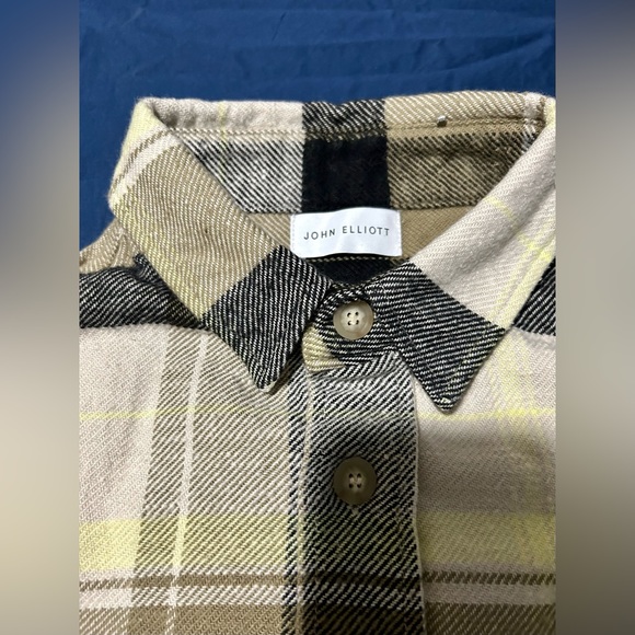 John Elliott Hemi Oversized Flannel Shirt in Cinder Cyclone Sz 0 XS - Picture 6 of 9